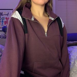 ON DEPOP: PINK colorblock quarterzip